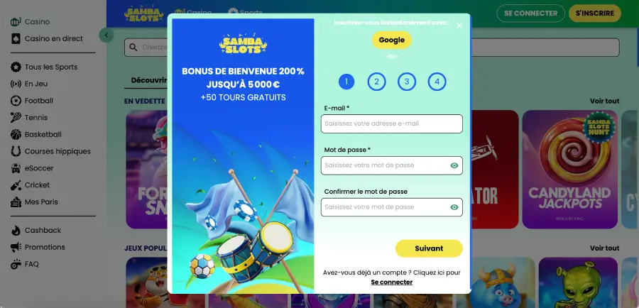 Bonus sans dépôt Samba Slots avec conditions d’utilisation